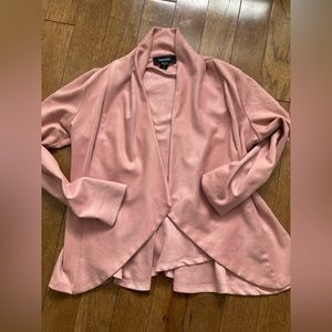 Designer suede suit jacket. Tapered waist.